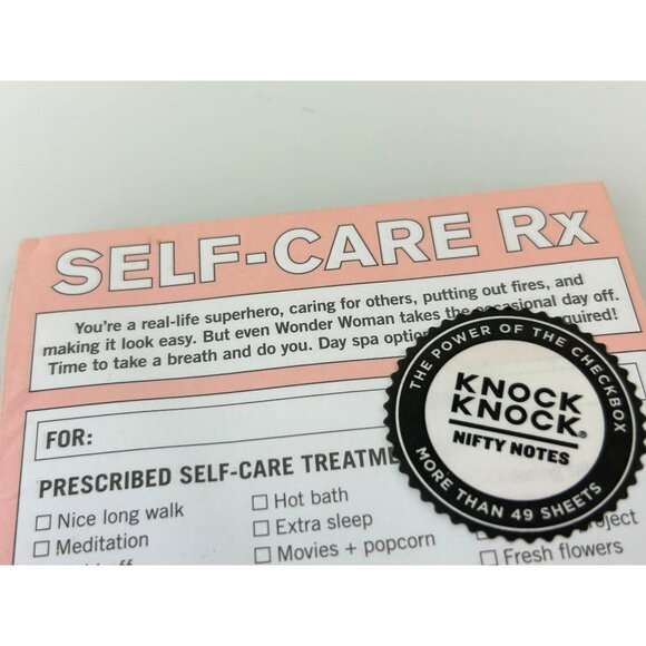 Knock Knock Nifty Notes Self-Care RX Notepad Women Pink Inspirational NEW Gift - Picture 3 of 9